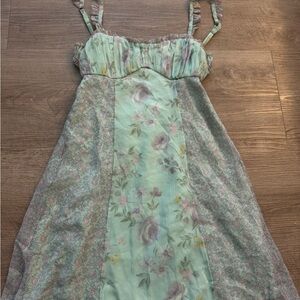 Floral Mint Green Mini Dress